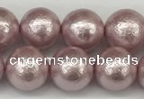 CSB2243 15.5 inches 10mm round wrinkled shell pearl beads wholesale