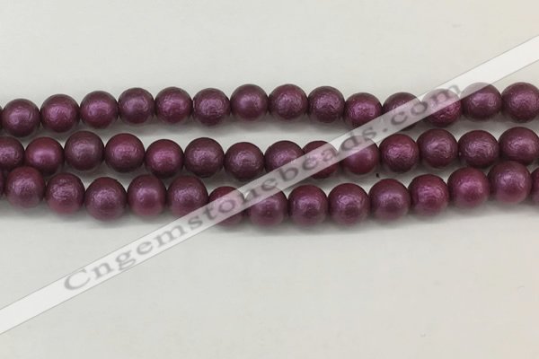 CSB2253 15.5 inches 10mm round wrinkled shell pearl beads wholesale