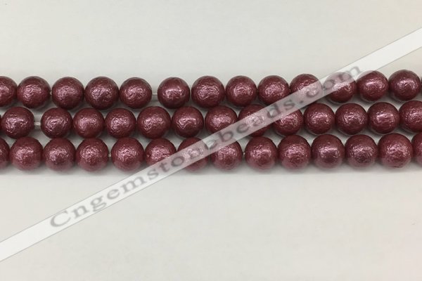 CSB2262 15.5 inches 8mm round wrinkled shell pearl beads wholesale