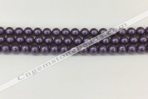 CSB2270 15.5 inches 4mm round wrinkled shell pearl beads wholesale