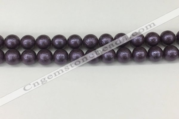 CSB2273 15.5 inches 10mm round wrinkled shell pearl beads wholesale