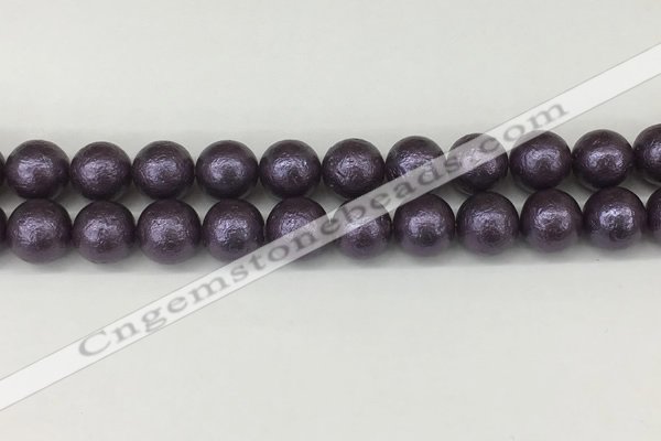 CSB2274 15.5 inches 12mm round wrinkled shell pearl beads wholesale