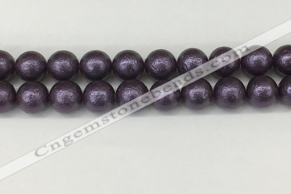 CSB2276 15.5 inches 16mm round wrinkled shell pearl beads wholesale