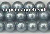 CSB2281 15.5 inches 6mm round wrinkled shell pearl beads wholesale