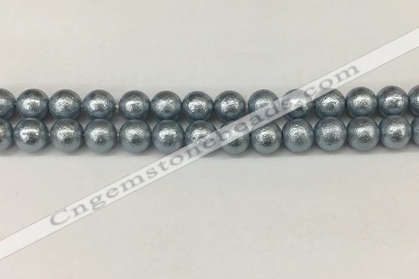 CSB2282 15.5 inches 8mm round wrinkled shell pearl beads wholesale