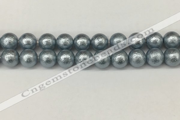 CSB2285 15.5 inches 14mm round wrinkled shell pearl beads wholesale