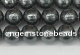 CSB2290 15.5 inches 4mm round wrinkled shell pearl beads wholesale