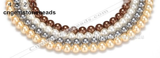 CSB23 16 inches 10mm round shell pearl beads Wholesale