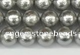 CSB2301 15.5 inches 6mm round wrinkled shell pearl beads wholesale
