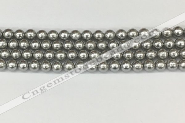 CSB2301 15.5 inches 6mm round wrinkled shell pearl beads wholesale