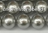 CSB2302 15.5 inches 8mm round wrinkled shell pearl beads wholesale