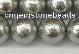 CSB2304 15.5 inches 12mm round wrinkled shell pearl beads wholesale