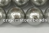 CSB2305 15.5 inches 14mm round wrinkled shell pearl beads wholesale