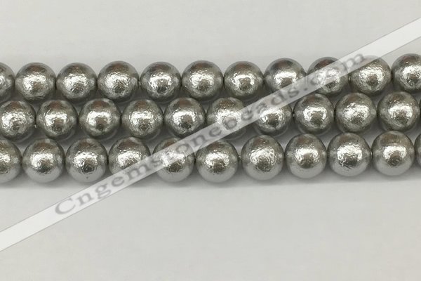 CSB2306 15.5 inches 16mm round wrinkled shell pearl beads wholesale