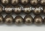 CSB2310 15.5 inches 4mm round wrinkled shell pearl beads wholesale