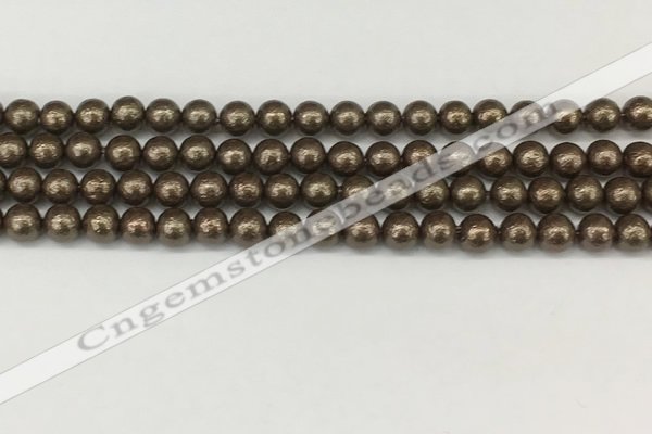 CSB2310 15.5 inches 4mm round wrinkled shell pearl beads wholesale