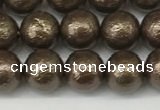 CSB2311 15.5 inches 6mm round wrinkled shell pearl beads wholesale