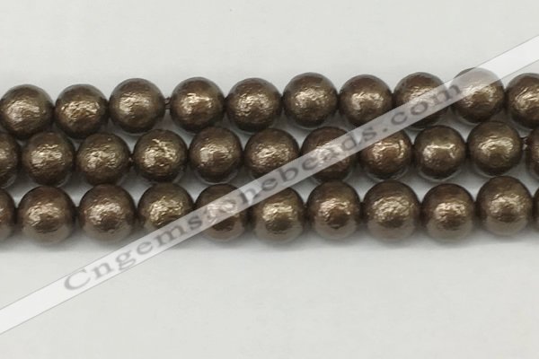 CSB2315 15.5 inches 14mm round wrinkled shell pearl beads wholesale