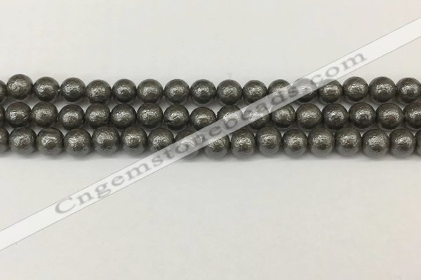 CSB2321 15.5 inches 6mm round wrinkled shell pearl beads wholesale