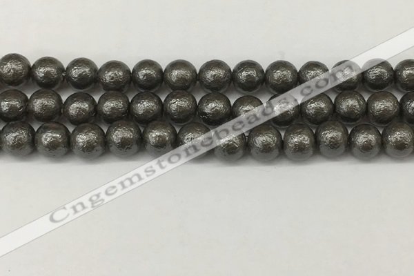 CSB2323 15.5 inches 10mm round wrinkled shell pearl beads wholesale