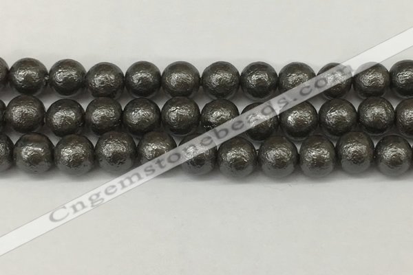 CSB2325 15.5 inches 14mm round wrinkled shell pearl beads wholesale