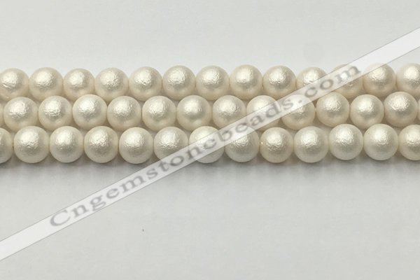 CSB2362 15.5 inches 8mm round matte wrinkled shell pearl beads