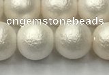 CSB2363 15.5 inches 10mm round matte wrinkled shell pearl beads