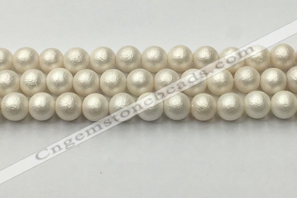 CSB2363 15.5 inches 10mm round matte wrinkled shell pearl beads