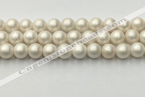 CSB2364 15.5 inches 12mm round matte wrinkled shell pearl beads