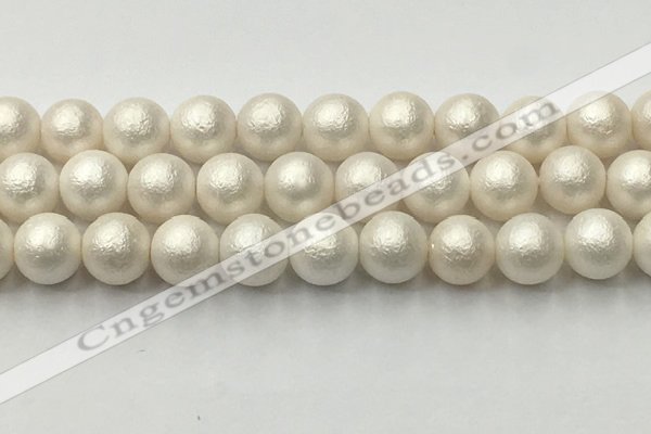 CSB2365 15.5 inches 14mm round matte wrinkled shell pearl beads