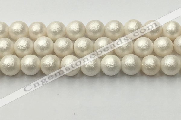 CSB2366 15.5 inches 16mm round matte wrinkled shell pearl beads