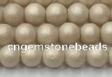 CSB2370 15.5 inches 4mm round matte wrinkled shell pearl beads