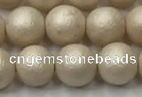 CSB2372 15.5 inches 8mm round matte wrinkled shell pearl beads