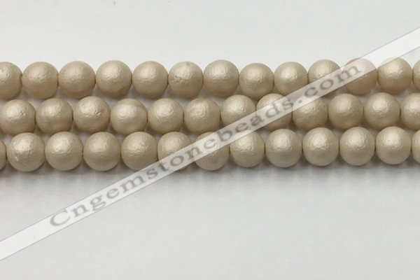 CSB2373 15.5 inches 10mm round matte wrinkled shell pearl beads