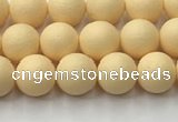 CSB2380 15.5 inches 4mm round matte wrinkled shell pearl beads