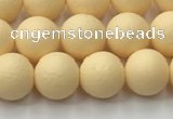 CSB2381 15.5 inches 6mm round matte wrinkled shell pearl beads