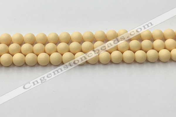 CSB2381 15.5 inches 6mm round matte wrinkled shell pearl beads