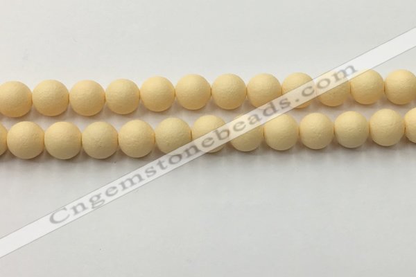 CSB2383 15.5 inches 10mm round matte wrinkled shell pearl beads