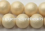 CSB2393 15.5 inches 10mm round matte wrinkled shell pearl beads