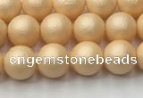 CSB2400 15.5 inches 4mm round matte wrinkled shell pearl beads