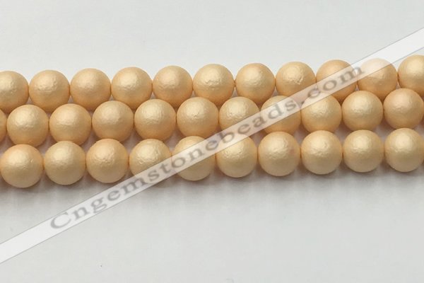 CSB2404 15.5 inches 12mm round matte wrinkled shell pearl beads