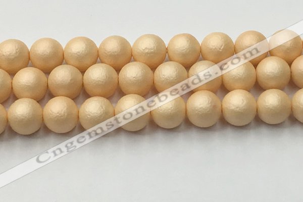 CSB2406 15.5 inches 16mm round matte wrinkled shell pearl beads