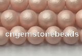 CSB2410 15.5 inches 4mm round matte wrinkled shell pearl beads