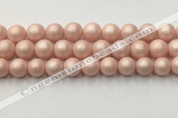 CSB2415 15.5 inches 14mm round matte wrinkled shell pearl beads