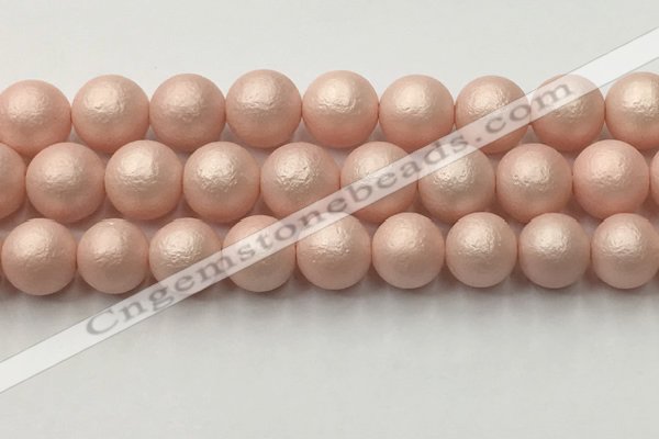 CSB2416 15.5 inches 16mm round matte wrinkled shell pearl beads