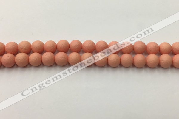 CSB2422 15.5 inches 8mm round matte wrinkled shell pearl beads