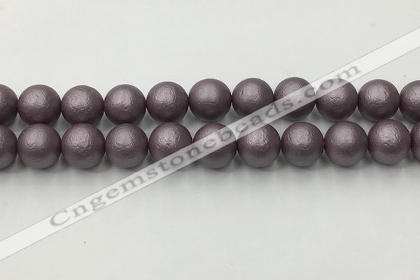 CSB2446 15.5 inches 16mm round matte wrinkled shell pearl beads