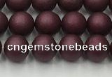 CSB2450 15.5 inches 4mm round matte wrinkled shell pearl beads