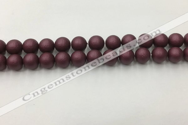 CSB2453 15.5 inches 10mm round matte wrinkled shell pearl beads