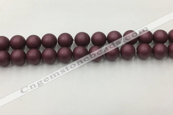 CSB2454 15.5 inches 12mm round matte wrinkled shell pearl beads